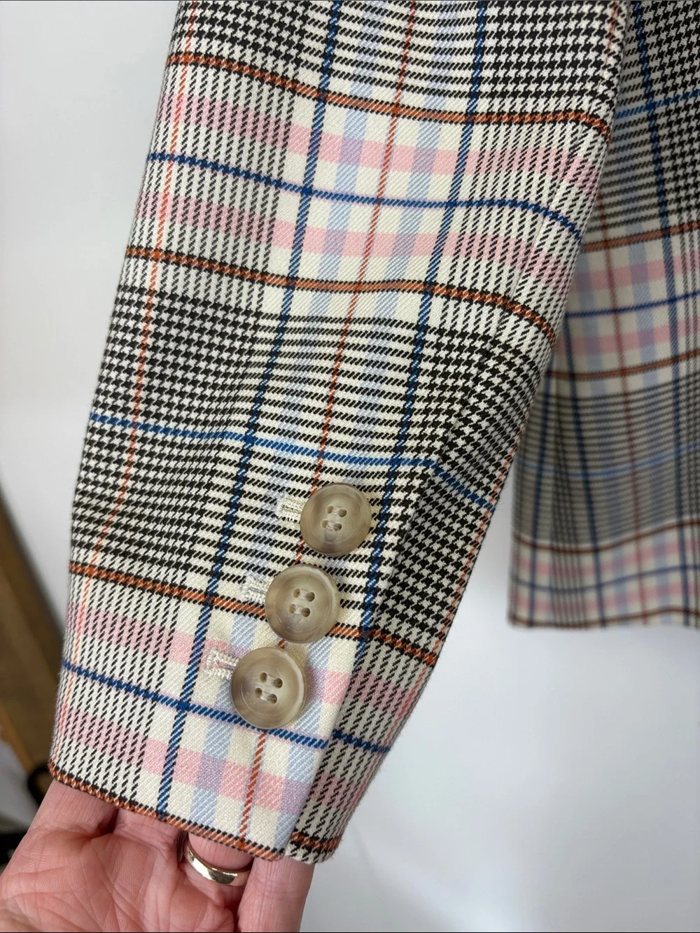 Halogen Plaid Blazer Large Petite | Double Breasted Classic Preppy Career Jacket
